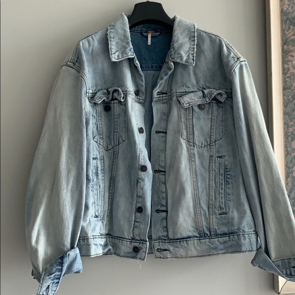 Free People Jean Jacket with Decorative Back